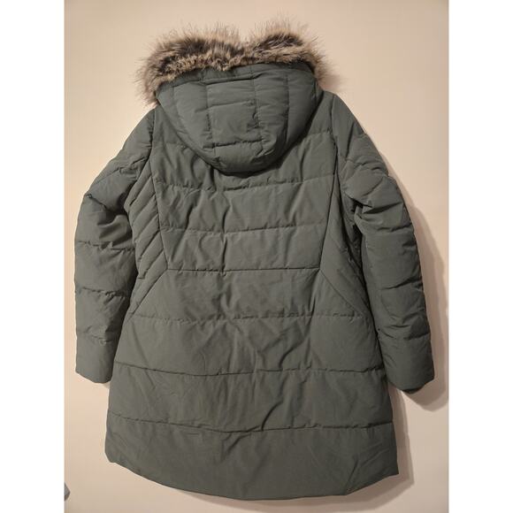 NWOT Lands End Winter Coat Down 600 Fill Hyper Dry Hooded Jacket LP Green Sage - Picture 9 of 9